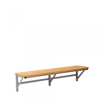 Umkleidebank 200 cm, zur Wandmontage, mit Sitzfläche Melamin
