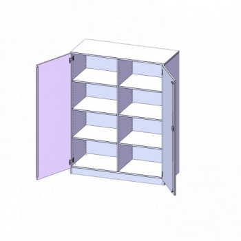 Schrank mit 2 Türen abschließbar, mit Mittelwand, B/H/T: 120x154x60 cm