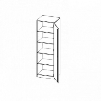 Hochschrank eintürig mit 5 Fächern BxHxT 60x190x50 cm