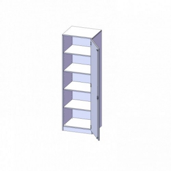 Hochschrank eintürig mit 5 Fächern BxHxT 60x190x50 cm