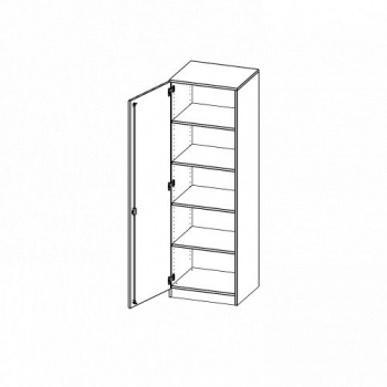 Schrank eintürig mit 5 Ordnerhöhen, B/H/T: 60x190x50 cm