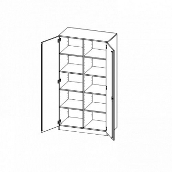 Schrank zweitürig mit 10 Fächern B/H/T: 100x190x40 cm