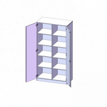 Schrank zweitürig mit 10 Fächern B/H/T: 100x190x60 cm
