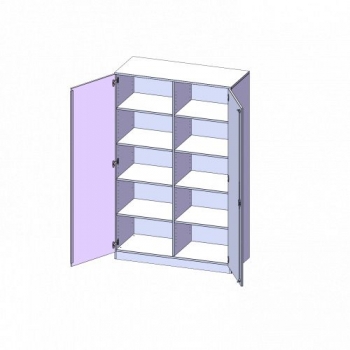 Schrank zweitürig mit 10 Fächern B/H/T: 120x190x40 cm