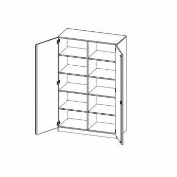 Schrank mit 10 Fächern in Ordnerhöhe, B/H/T: 120x190x50 cm