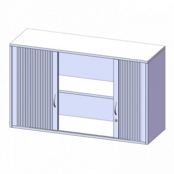 Aufsatzschrank mit Rollo, 2 Ordnerhöhen