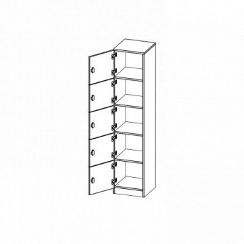 Schließfachschrank, 5 Ordnerhöhen