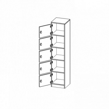 Schließfachschrank, 5 Ordnerhöhen