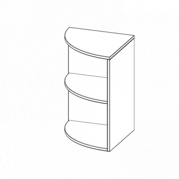 Außenecke Aufsatzregal, 2 Ordnerhöhen