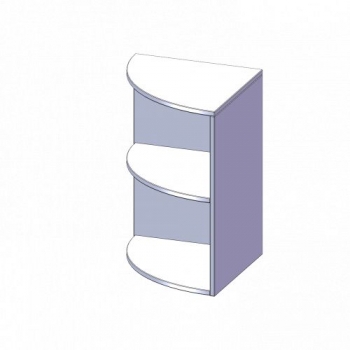 Außenecke Aufsatzregal, 2 Ordnerhöhen