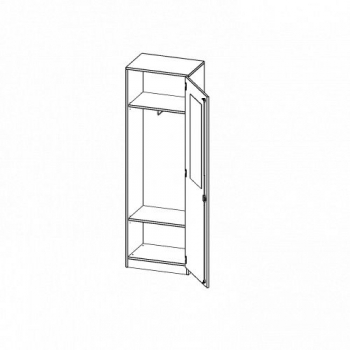 Garderobenschrank mit Spiegel und Garderobenstange, 5 Ordnerhöhen