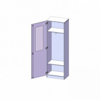 Garderobenschrank mit Spiegel und Garderobenstange, 5 Ordnerhöhen