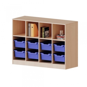 ErgoTray Regal, vierreihig, 2,5 Ordnerhöhen