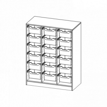 ErgoTray Regal, dreireihig, 3,5 Ordnerhöhen