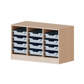 ErgoTray Regal, dreireihig, 1,5 Ordnerhöhen