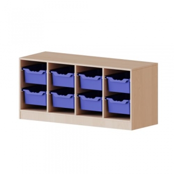 ErgoTray Regal, vierreihig, 1,5 Ordnerhöhen