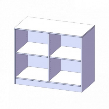 Regal mit Sockel, B/H/T: 100x82x40 cm, mit Mittelwand