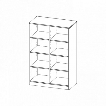 Regal mit Sockel, B/H/T: 100x154x40 cm, mit Mittelwand