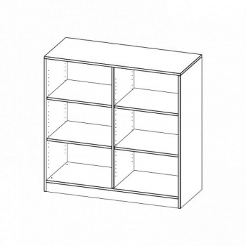Regal mit Sockel, B/H/T: 120x118x40 cm, mit Mittelwand