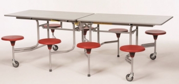 Klapptisch rechteckig 8 Sitze, Sitzhöhe 38,5 cm, Tischhöhe 69 cm