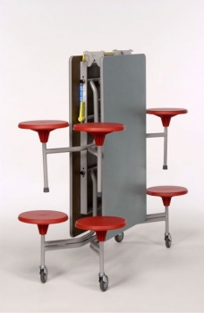 Klapptisch rechteckig 8 Sitze, Sitzhöhe 43,5 cm, Tischhöhe 74 cm