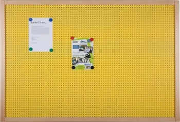 Lochblechtafel mit Buche-Rahmen, BxH 90x60 cm