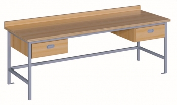 Werkbank 150 x 70 cm mit 2 Schubladen, Arbeitshöhe 75 cm