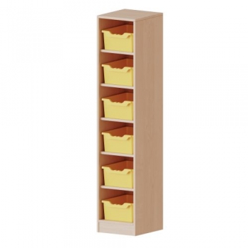 Regal mit 6 hohen Ergo Tray Boxen, B/H/T: 36,1x172x40 cm