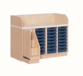Wickelkommode vierreihig mit Treppe, B/H/T: 143x113x71,5 cm
