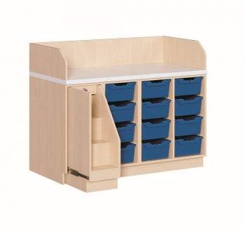 Wickelkommode vierreihig mit Treppe, B/H/T: 143x113x71,5 cm