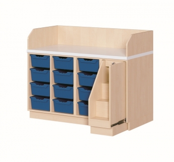 Wickelkommode vierreihig mit Treppe, B/H/T: 143x113x71,5 cm