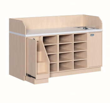Wickelkommode mit Treppe und Waschbecken 179x113x71,5 cm