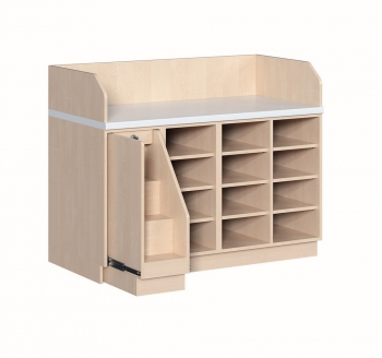 Wickelkommode vierreihig mit Treppe, B/H/T: 143x113x91,5 cm