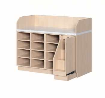 Wickelkommode vierreihig mit Treppe, B/H/T: 143x113x71,5 cm