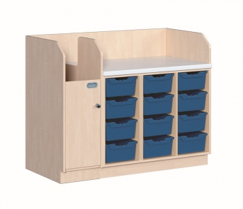 Wickelkommode vierreihig mit Treppe innen, B/H/T: 143x113x71,5 cm