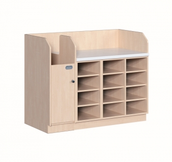 Wickelkommode vierreihig mit Treppe innen, B/H/T: 143x113x71,5 cm