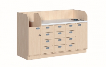 Wickelkommode mit Treppe und Waschbecken 179x113x71,5 cm
