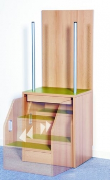 Anziehhilfe mit Treppenaufgang B/H/T: 50x130x40 cm