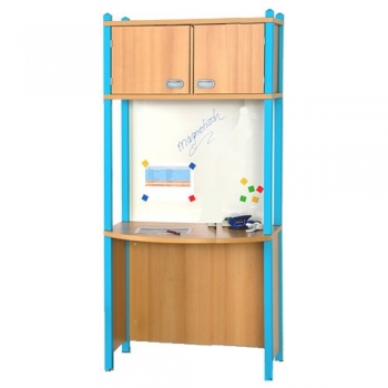 Erzieherarbeitsplatz mit 2 Türen oben B/H/T 106x180x40/60cm