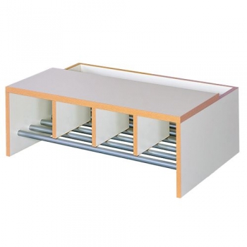 Garderobenbank mit integriertem Schuhrost und Stiefelfach