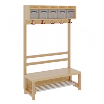 Garderobe BHT 100x26/130x39cm, einf.Abl.m.Box,Stütze,Alu-Rost