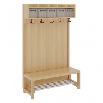 Garderobe BHT 100x26/130x39cm, einf.Abl.m.Box,Paneel-RW,Rost