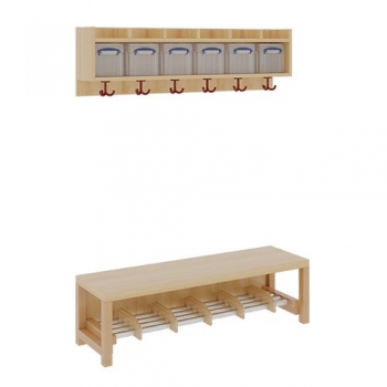 Garderobe BHT 120x26x35cm, einf. Abl.m.Box z.Wandm.,Alu-Rost m.FE