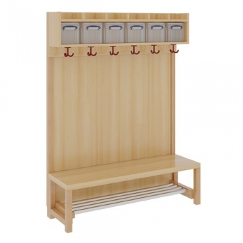 Garderobe BHT 120x26/130x39cm, einf.Abl.m.Box,Paneel-RW,Rost