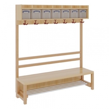 Garderobe BHT 140x26/130x39cm, einf.Abl.m.Box,Stütze,Alu-Rost