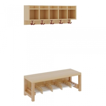 Garderobe BHT 100x26x35cm, einf. Abl.z.Wandmont., Alu-Rost m.FE