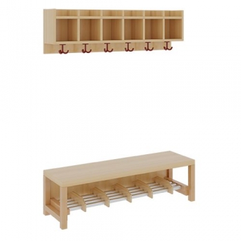 Garderobe BHT 120x26x35cm, einf. Abl.z.Wandmont., Alu-Rost m.FE