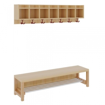 Garderobe BHT 140x26x35cm, einf. Abl.z.Wandmont., Alu-Rost