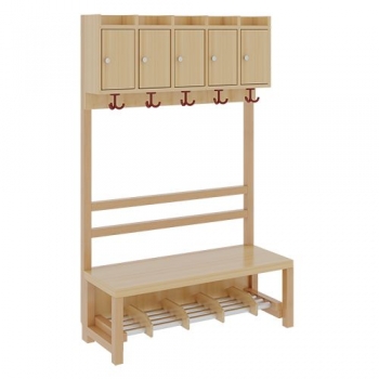 Garderobe BHT 100x26/158x39cm, Abl.m.Tür, Stütze, Rost m.FE