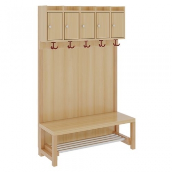 Garderobe BHT 100x26/158x39cm, Abl.m.Tür, Paneel-RW, Rost
